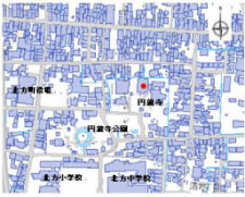 木造不動明王立像が収蔵されている円鏡寺周辺の地図 詳細は以下