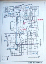 北方城跡の位置を示した周辺の地図の写真