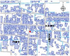 高札場跡周辺の地図詳細は以下