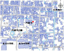 十一面観音像が収蔵されている円鏡寺周辺の地図詳細は以下