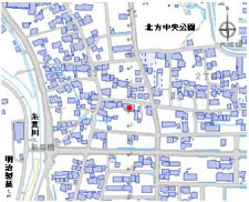 松平丹波守様御検地帳の位置図詳細は以下