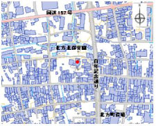 銅羅が収蔵されている妙建寺の周辺の地図詳細は以下