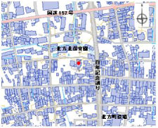 鰐口が収蔵されている妙建寺周辺の地図詳細は以下