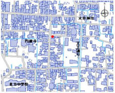矢部正子遺墨の位置図詳細は以下
