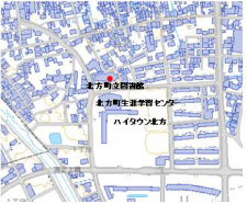 北方図書館の位置図詳細は以下