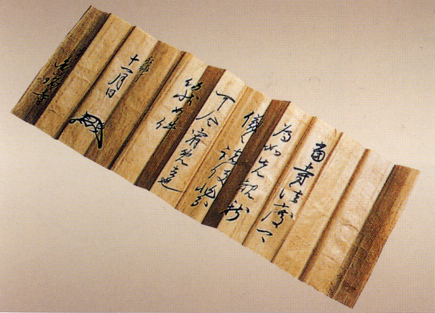 細かい文字の書かれた信長朱印状を正面から撮影した写真