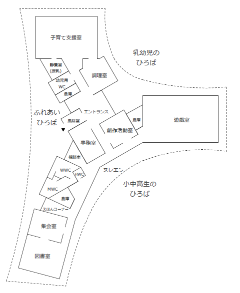 北方みなみ子ども館の平面図